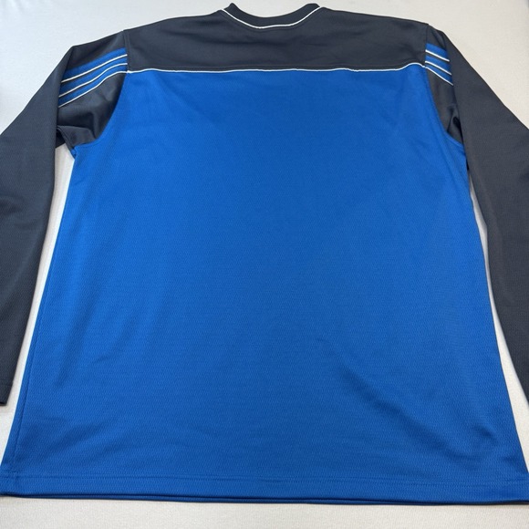 Adidas Long Sleeve Heavyweight‎ Shirt Size L Large Blue Black Stripes Y2K 2006 - Picture 9 of 9